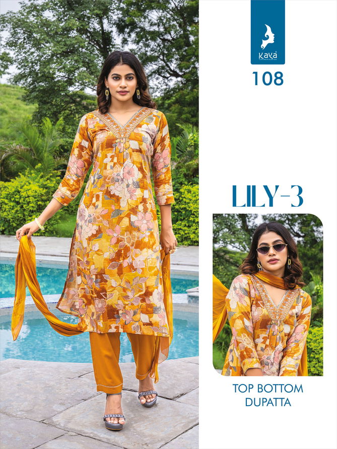 Lily 3 By Kaya Kurti With Bottom Dupatta Wholesale Shop In Surat
